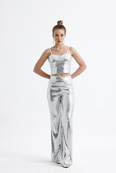 Sense Срібний бюстгальтер з блискітками та блискучою застібкою-блискавкою - BUS32675