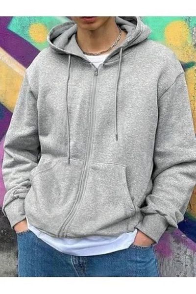 JANSO GROUP Men's Sweatshirt - Solid Fit, Zip-Up, 3 Thread Compact Fabric (Cotton Inside)