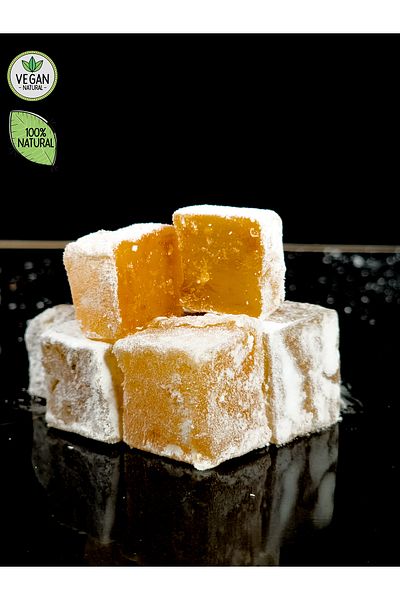SAFRANTAT Turkish Delight with Saffron Rose - Vegan, Glucose Free, 100% Natural (Net 420 Gr)