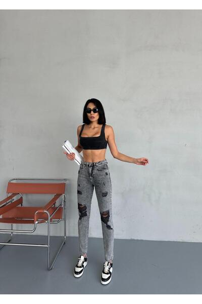 Zeo Basic Laser Mom Jeans