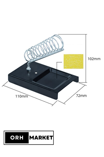 ORH Market Süngerli Yaylı Kalem Havya Standı - Metal Gövdeli, Güvenli Lehimleme Desteği