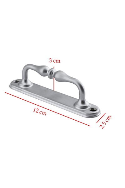 NZB Çekme Kolu Sürgülü Kapı Tutma Kulpu Kulbu Tutamağı Küçük Kıvrık Kol Mat Krom Renk 12 Cm İki Vidalı