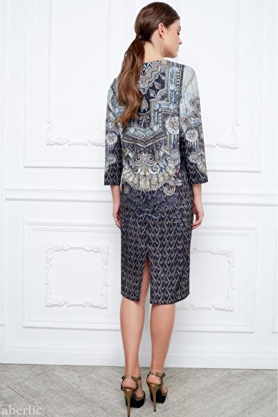 Rouge Καφέ Μισό μανίκι Φόρεμα με σχέδιο Μέγεθος 34