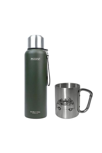 Orcamp Green Steel Thermos - 1.5 Lt Out-5100, Orc-069-A4 Steel Cup, Inox Out-1850