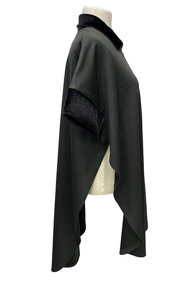 Giyinen Mağazaları Plus Size Zippered Anthracite Shirt Collar Steel Mesh Poncho