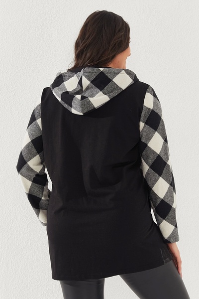 Lady Majestic Hooded Plus Size Women's Lumberjack Shirt Plaid