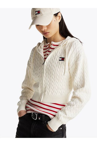 Tommy Hilfiger TJW Badge Cabl kapucnis kapucnis - Cardigan Extensible