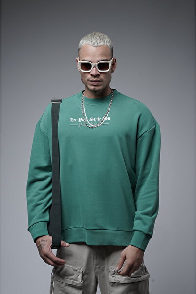 Butik TREND BİZ Bisiklet Yaka Önü Enjeksiyon Baskılı Oversize Kalıp Sweatshirt