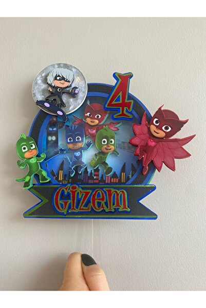 nerisdesign Pija Maskeliler - MJ Mask Temalı 3D Cake Topper Doğum Günü Pasta ...
