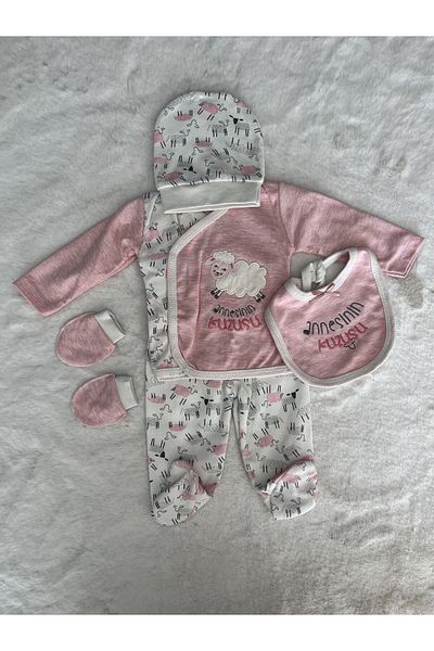 Necix's 3079 Model Pink Figured Mother's Lamb Set of 5