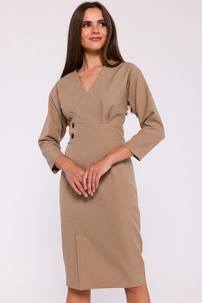 Stylove Rochie creion midi cu nasturi decorative