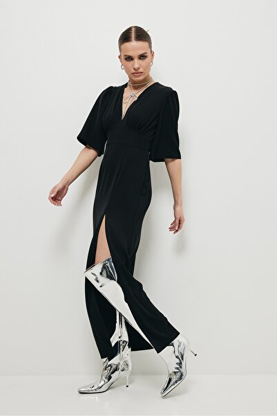 Makover Rochie maxi cu fanta pe picior