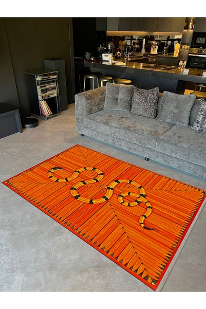 Rugs Modern Halı Συλλογή Rio Πορτοκαλί-Κόκκινο Μοντέρνο Διακοσμητικό Χαλί με ...