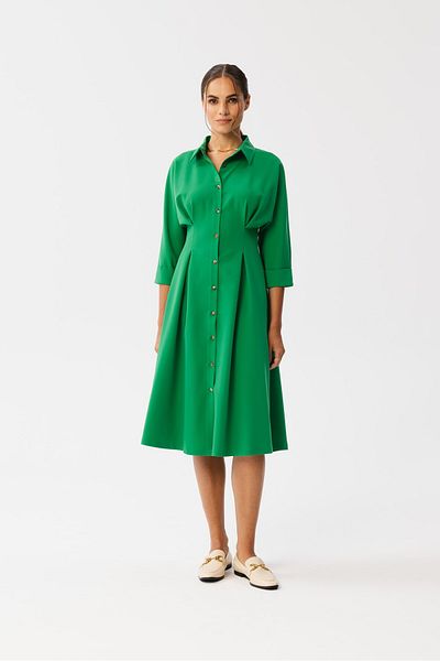 Stylove A shirt dress with pleats at the waist