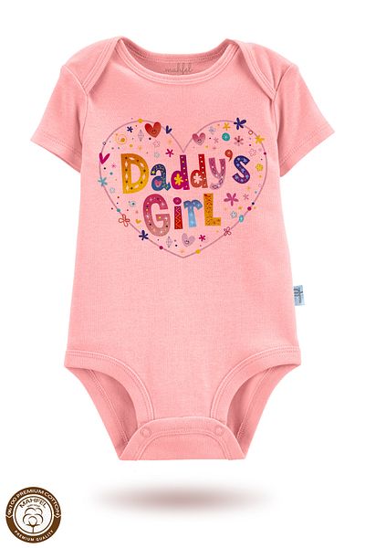 MAHFEL 2-Piece 100% Cotton Organic Printed Snap Fastener Baby Bodysuit