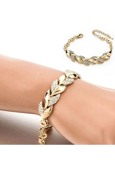 Takıtolia Gold Color Design with Crystal Stones Special Day Gift Design Mermaid Bracelet