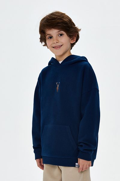 WWF Market Navy Blue Supersoft Children's Hoodie with Pocket