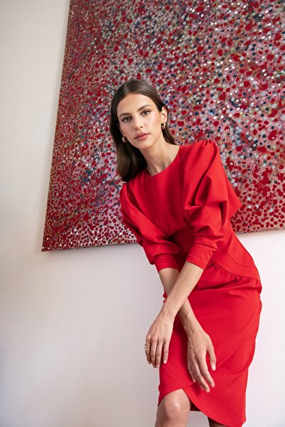 Stylove Dress with puffed sleeves