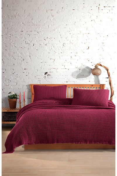 destinyhometex 100% Cotton Waffle Bedspread 230X250 cm Double King Size