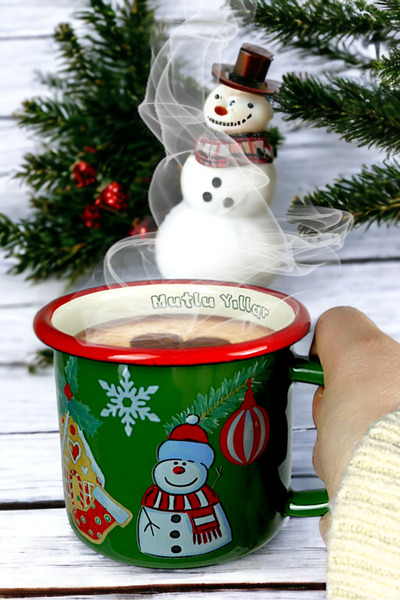 İnci Emaye كوب قهوة مطلي بالمينا - كوب للتخييم، 380 مل