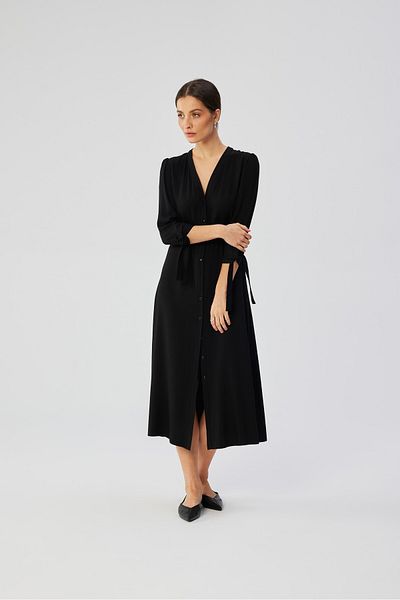Stylove Viskózové midi šaty s manžetami na zavazování