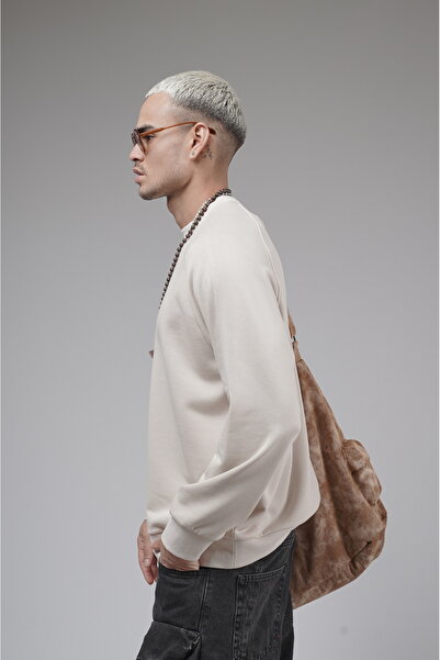 Butik TREND BİZ Bisiklet Yaka Önü Enjeksiyon Baskılı Oversize Kalıp Sweatshirt