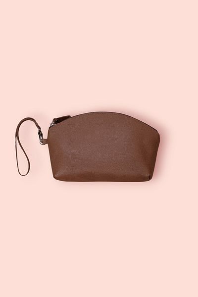 Modica Milan - Brown Genuine Leather Makeup and Handbag |   Compact Design