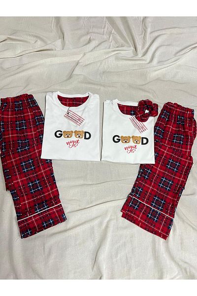 Serbella Women's Pajamas Set - Couple Team Good Night Gingham(Only Women)