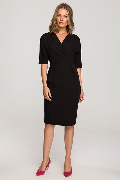 Stylove A dress with a wrap neckline