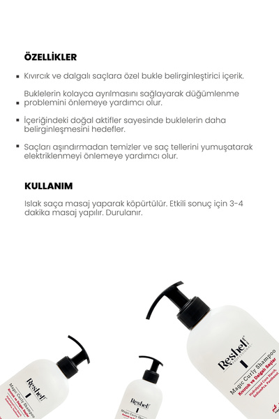 Reshell Kıvırcık Saçlar İçin Bukle Belirginleştirici Şampuan 500 ml