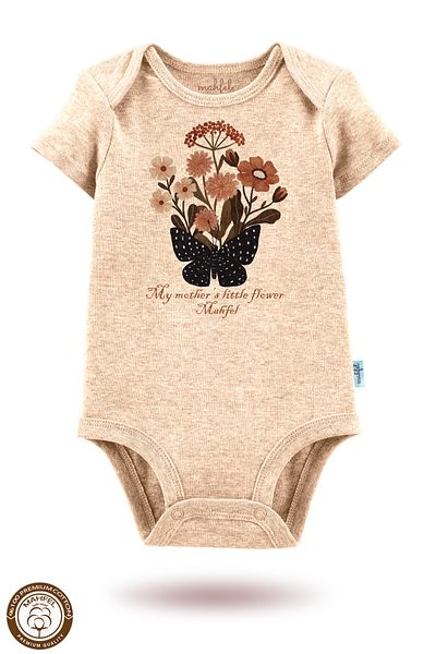 MAHFEL 2-Piece 100% Cotton Organic Printed Snap Fastener Baby Bodysuit