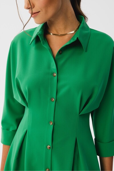 Stylove A shirt dress with pleats at the waist