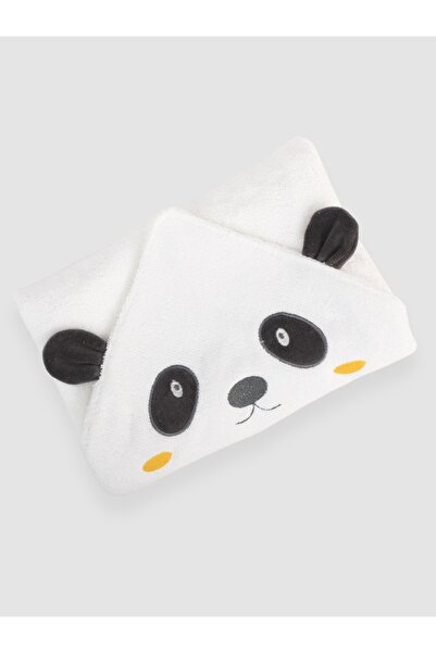 Bebitof 0-24 Months Baby Bathrobe Set - Panda Patterned Bamboo