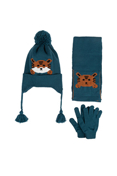 Kitti Комплект за момчета на възраст 4-8 години – шал, ръкавици и шапка, с подплата от флийс