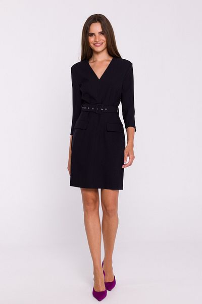 Stylove A simple dress with a waist belt