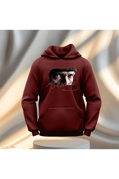 Gölge Store Суитшърт с качулка и суитшърт с качулка и подпис на Ататюрк Blue Eyed