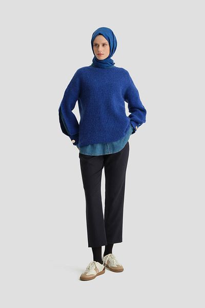 Armine Navy Blue Iron Trace Trousers - 24K2710
