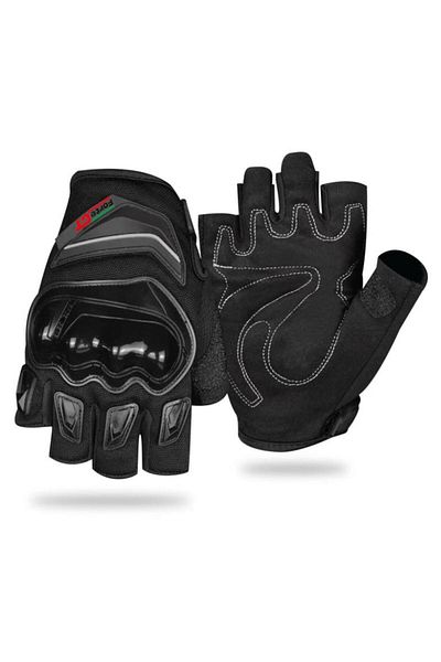 Forte GT Rs 1903D Waterproof Fingerless Motorcycle Gloves Black Size XL