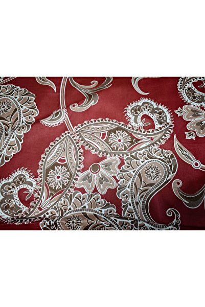 CollessiaHome Burgundy Single Fitted Sheet Set - 100% Cotton Satin Patterned