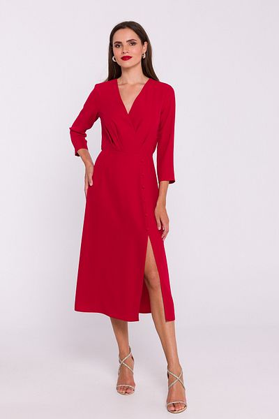 Stylove Rochie cu decolteu înfășurat și cu o fantă în partea de jos