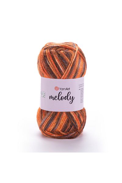 Yarnart Melody - Μαρμάρινο, Γυαλιστερό Χειροποίητο Νήμα Πλεκτομηχανής Ebruli-910