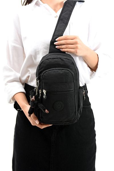 571 Collections Çanta Unisex Μαύρη Τσάντα στήθους - Δύο Χώροι, Μοντέλο: 571-8B