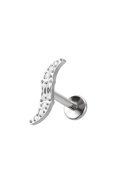 Janset F136 Titanium S Model Stone Tragus Piercing - Tragus Helix Piercing - Titanium Piercing