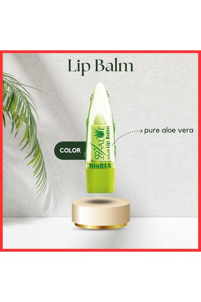 BioRLX Dudak Balmı %99 Aloe Vera Renkli Dolgunlaştırıcı, Sıcaklıkta Renk Değişimi, Dudak Bakım 3,5 G