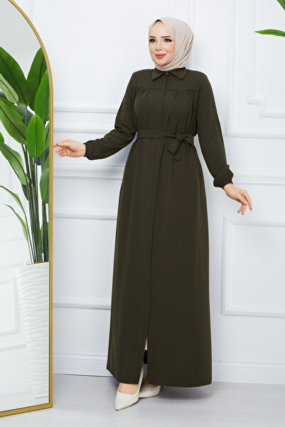 ESRE GİYİM ملابس حجاب خضراء - حزام روبي ورباط