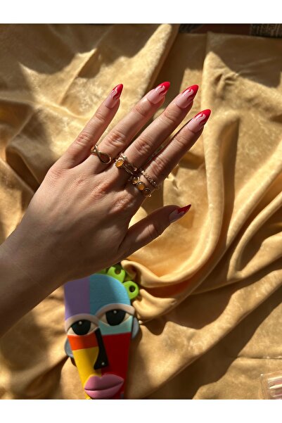 Noctua Premium 24'lü Badem- Alev Frenchli Takma Tırnak Seti Kendinden Yapışka...