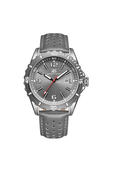 Kenneth Scott Men's Analog Grey Dial Watch - K24022-XLXX