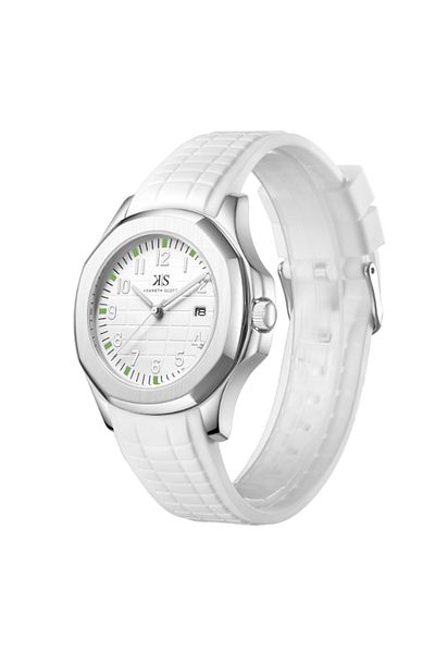 Kenneth Scott Men's Analog White Dial Watch - K24014-SSWW
