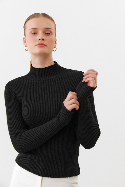 urban focus Half Fisherman Sweater with Slit Detail