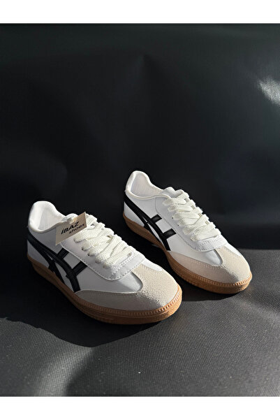 AyakkabıZ Tig Біло-чорні замшеві кросівки на шнурівці